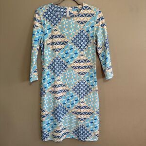 J.Mclaughlin Sophia 3/4 Sleeve Abstract Print Sheath Dress size small